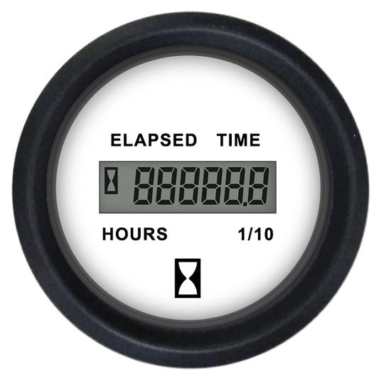 Faria Beede Instruments Euro White 2-Inch Digital Hourmeter – Accurate Engine Run Time Tracking