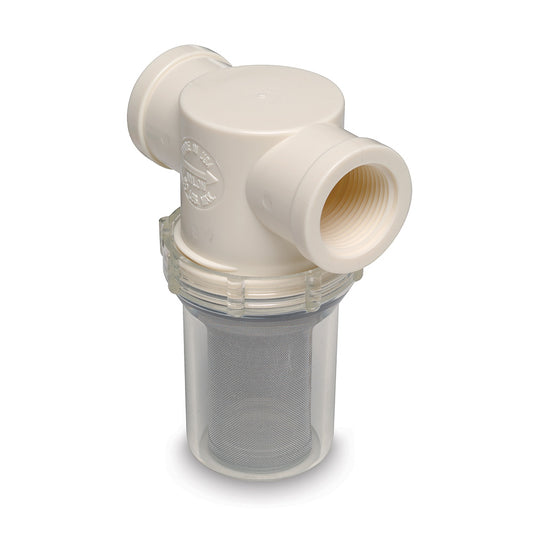 Shurflo by Pentair 1-Inch Raw Water Strainer with Bracket and Fittings – 50 Mesh Screen for Debris Protection