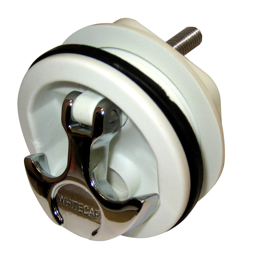 Whitecap S-0230WC T-Handle Latch - Chrome Plated Zamac and White Nylon for Freshwater Boats