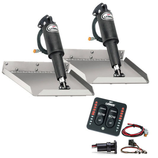 Lenco Marine Edge Mount Trim Tab Kit with LED Indicator Switch - 9" x 12" for Boats 16'-25'