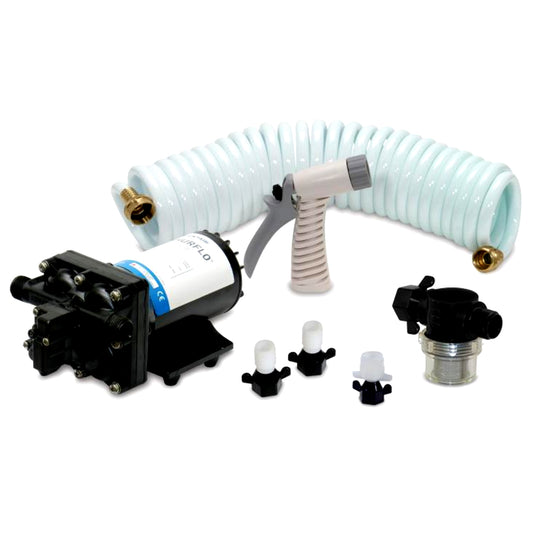 Shurflo by Pentair BLASTER II Washdown Pump Kit – 12VDC, 3.5 GPM with 25' Hose, Nozzle, and Fittings
