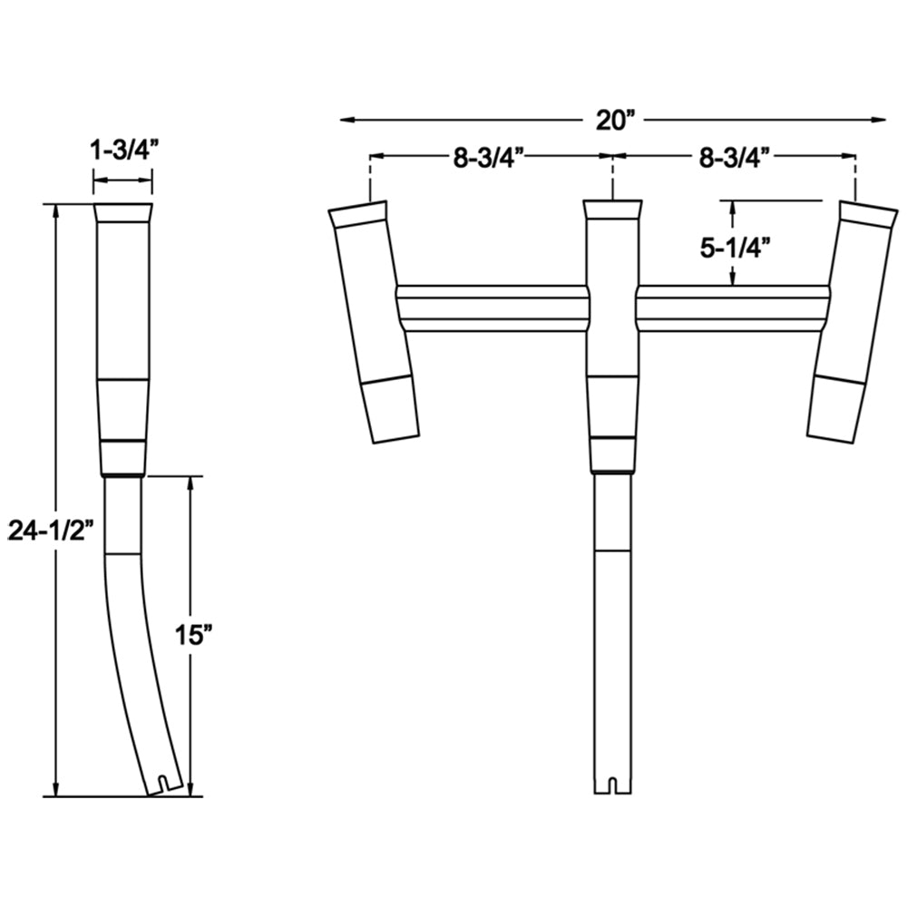 TACO Marine Kite Fishing 3-Rod Cluster F31-0770BSA-1