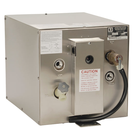 Whale Marine Seaward 6 Gallon Stainless Steel Hot Water Heater (Part S700) – 120V, 1500W Marine Water Heater with Rear Heat Exchanger