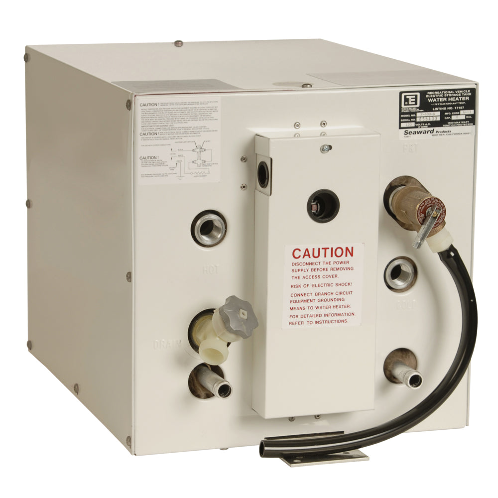 Whale Marine Seaward 6 Gallon Hot Water Heater with Front Heat Exchanger - White Epoxy Coated, 120V, 1500W