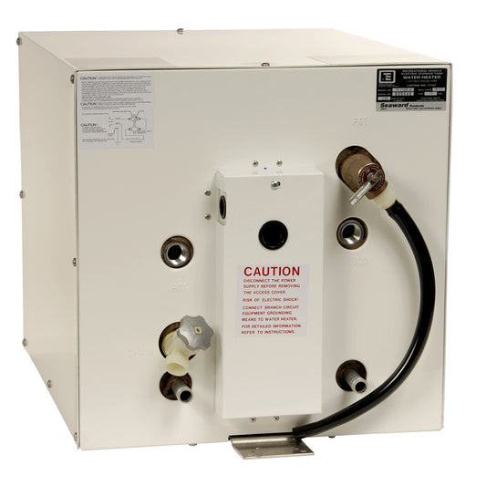 Whale Marine Seaward 11 Gallon Hot Water Heater with Front Heat Exchanger - 120V, 1500W, White Epoxy Coated Aluminum Body