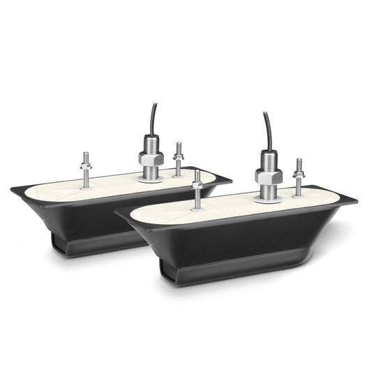 Garmin GT51M-THP Stainless Steel Thru-Hull Transducer Pair with DownV/SideV and Traditional CHIRP for Enhanced Sonar Clarity