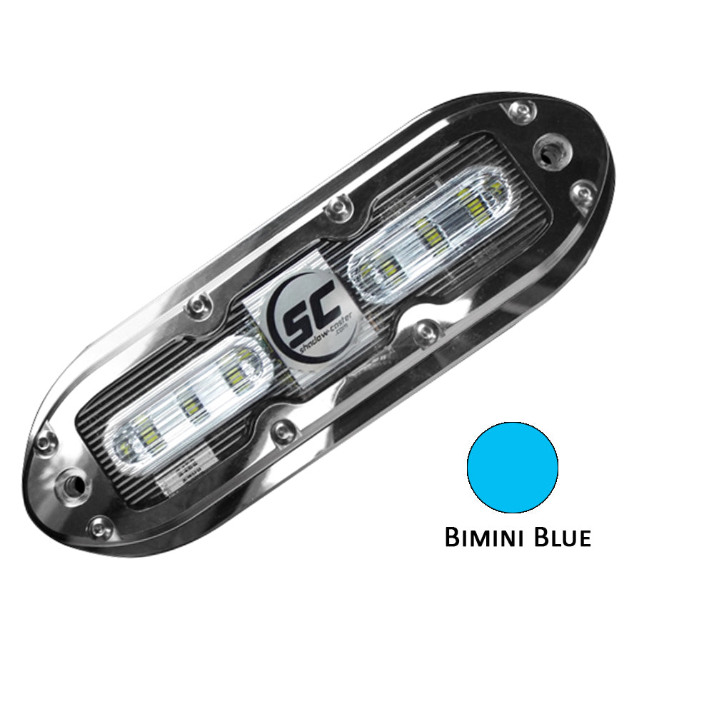 Shadow-Caster SCM-6 LED Underwater Light with 20' Cable - 316 Stainless Steel Housing - Bimini Blue