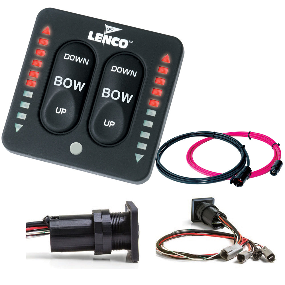 Lenco Marine LED Indicator Integrated Tactile Switch Kit with Pigtail for Dual Actuator Systems