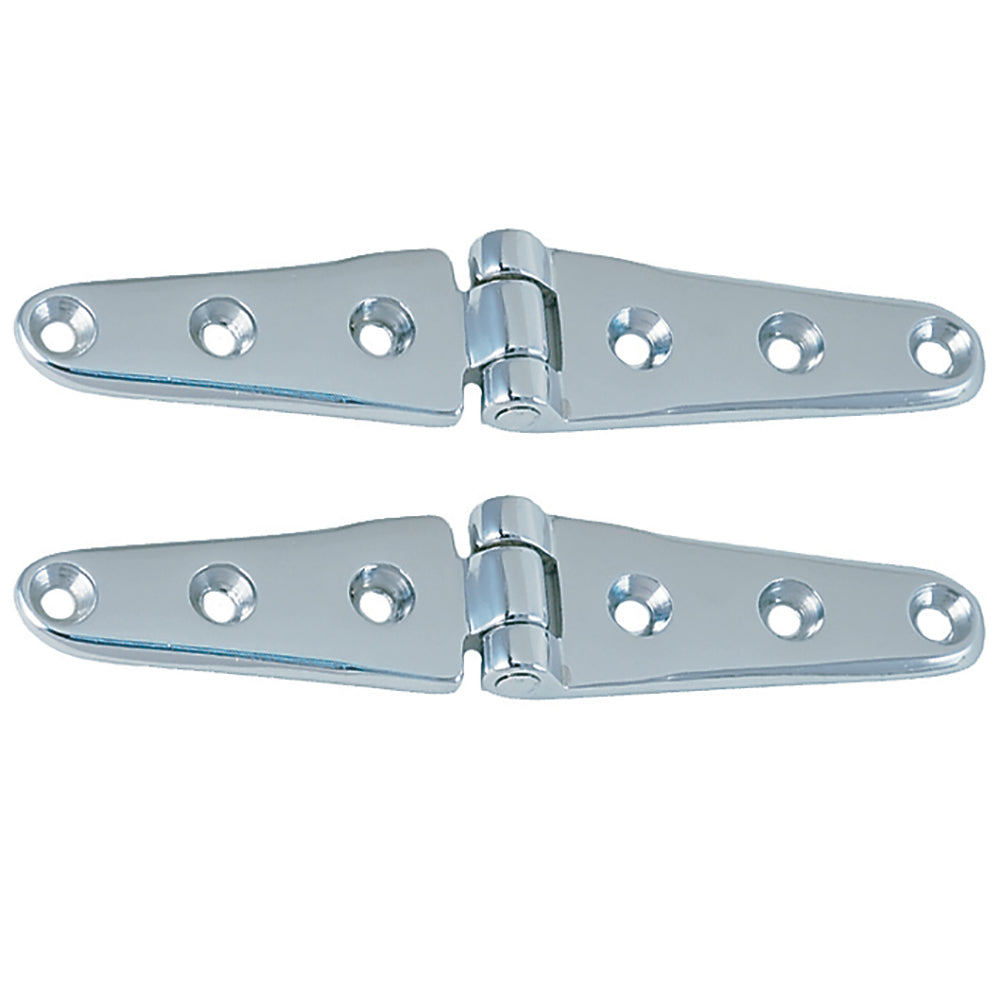 Perko 8-inch Chrome Plated Bronze Strap Hinges (Part #0120DP3CHR)