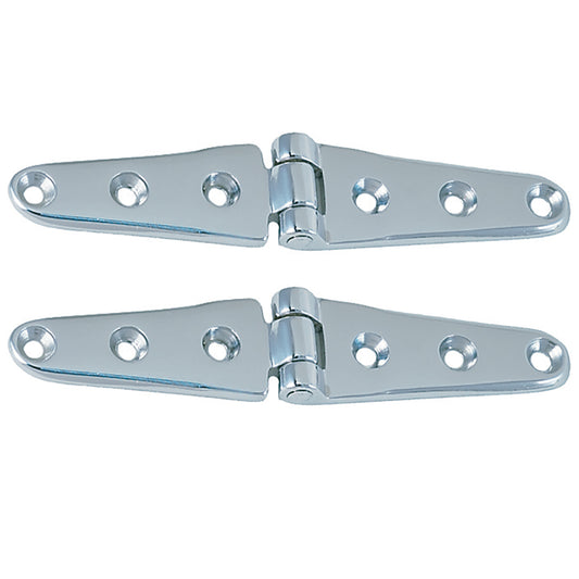 Perko 8-inch Chrome Plated Bronze Strap Hinges (Part #0120DP3CHR)