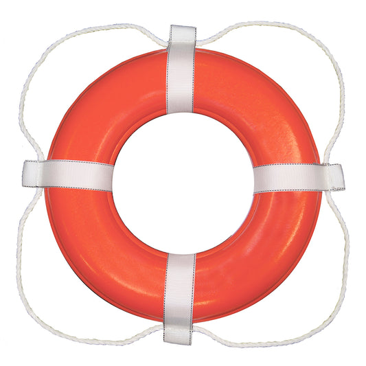 Taylor Made 30-Inch Foam Ring Buoy with White Grab Line - Orange, SOLAS Approved for Maritime Safety