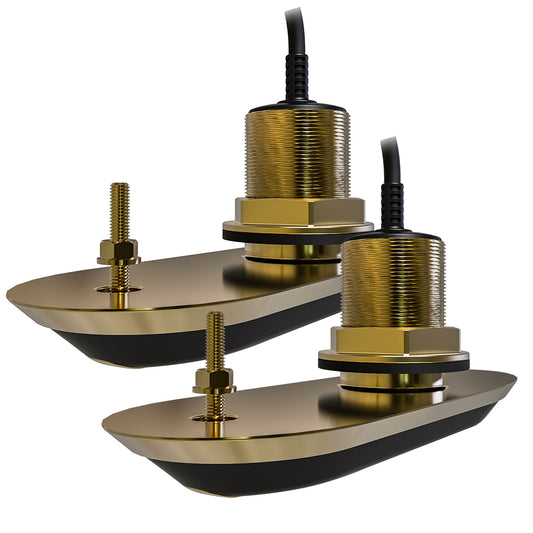 Raymarine RV-212 RealVision 3D Bronze Thru-Hull Transducer Pair Pack with 12-Inch to 26-Foot Cables and Y-Cable for Inboard and Outboard Boats