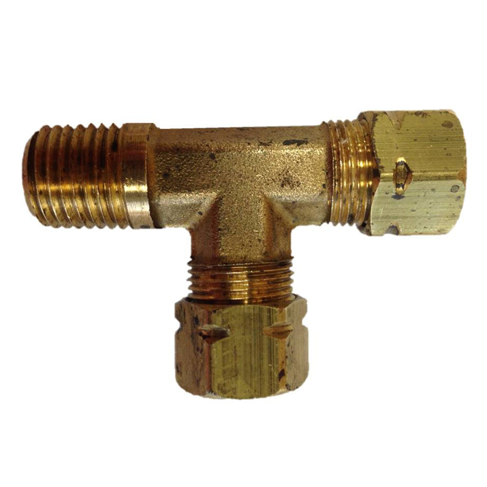 Uflex USA Male Run T-Fitting - 3/8" Tube x 3/8" Tube x 1/4" NPT for Hydraulic and Marine Applications