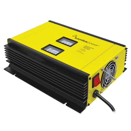 Samlex America SEC-1250UL 50A 12V 2-Bank Battery Charger with 3-Stage Charging, DIP Switch, Lugs and Temperature Sensor