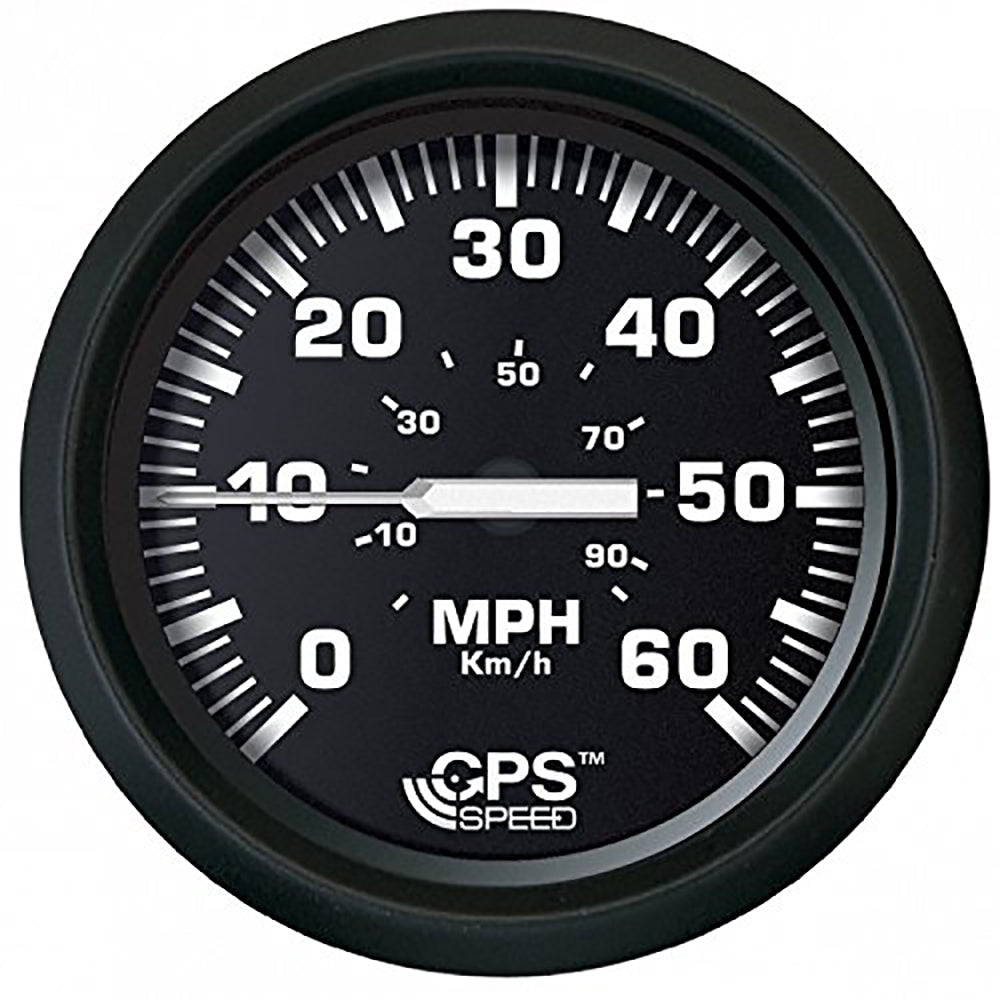 Faria Beede Instruments Euro Black 4-Inch Speedometer 60 MPH GPS with Digital COG & Heading Display