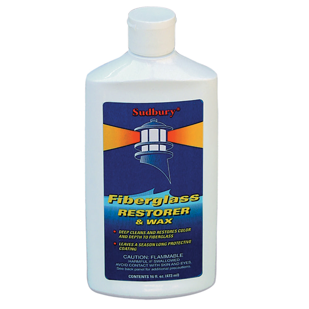 Sudbury One Step Fiberglass Restorer & Wax - 16oz Liquid for Restoring and Protecting Fiberglass and Painted Surfaces