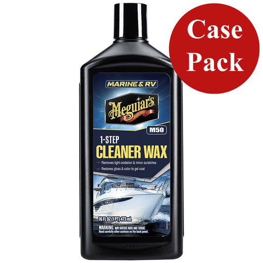 Meguiar's Boat and RV Cleaner Wax - 16 oz, Case of 6 | Marine & RV Surface Polish and Protection