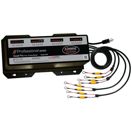 Dual Pro PS4 Professional Series 60A Battery Charger, Four 15A Banks, 12V–48V