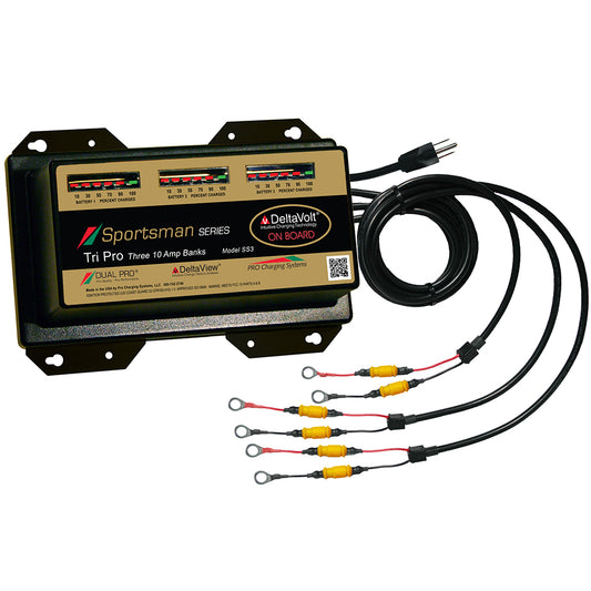 Dual Pro Sportsman Series SS3 30A Battery Charger, 3-Bank, 12V-36V