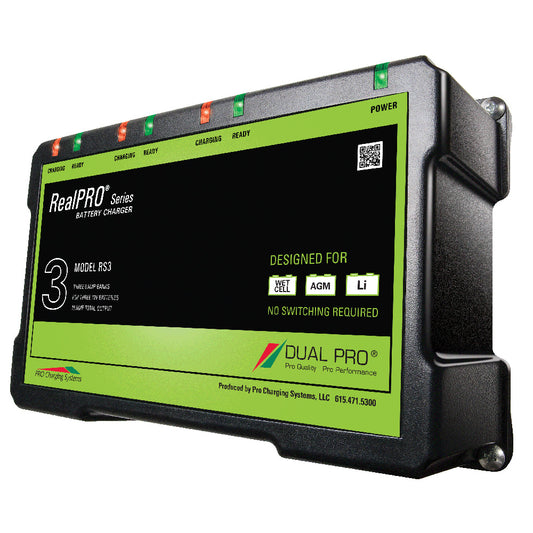 Dual Pro RS3 RealPRO Series 18A 3-Bank Battery Charger for 12V-36V Systems