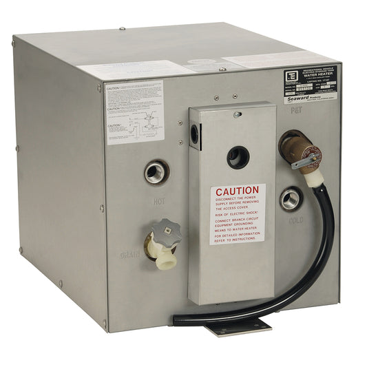 Whale Marine Seaward 6 Gallon Hot Water Heater with Rear Heat Exchanger – 240V, 1500W, Galvanized Steel Construction