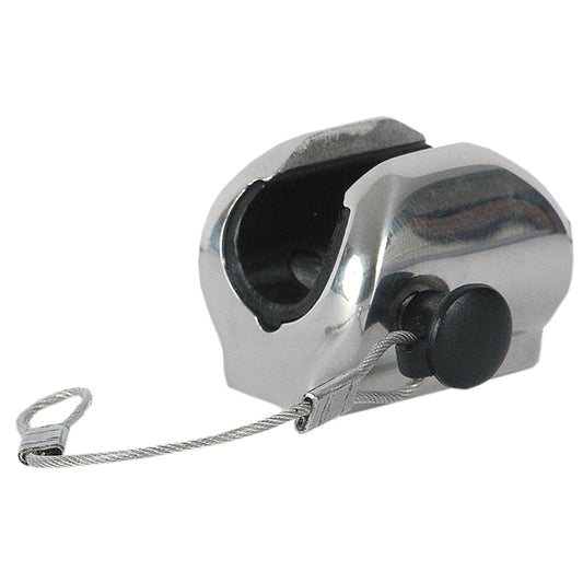TACO Marine Flat Deck Hinge with Pin and Lanyard - Fits 7/8 inch Tube, Model F13-0241/244BN-1
