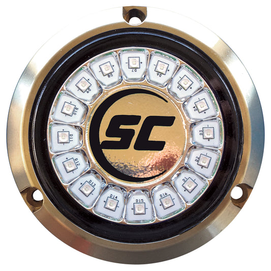 Shadow-Caster Great White Single Color Underwater Light - 16 LEDs, Bronze housing, 60W high-intensity marine LED