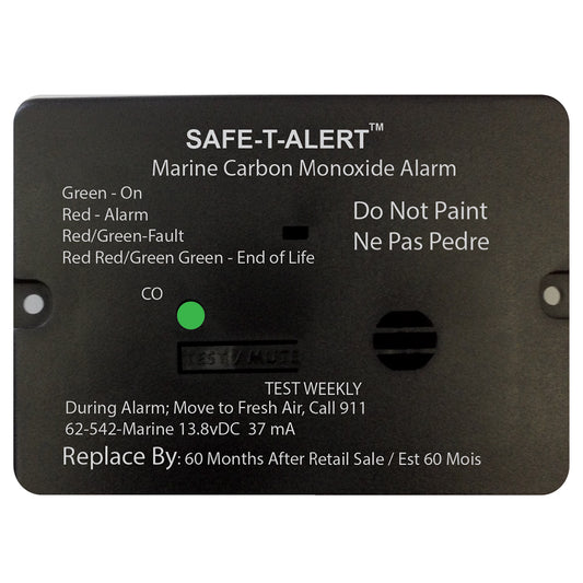 Safe-T-Alert 62 Series Carbon Monoxide Alarm with Relay - 12V Marine Flush Mount CO Detector (Part No. 62-542-R-MARINE-BL)