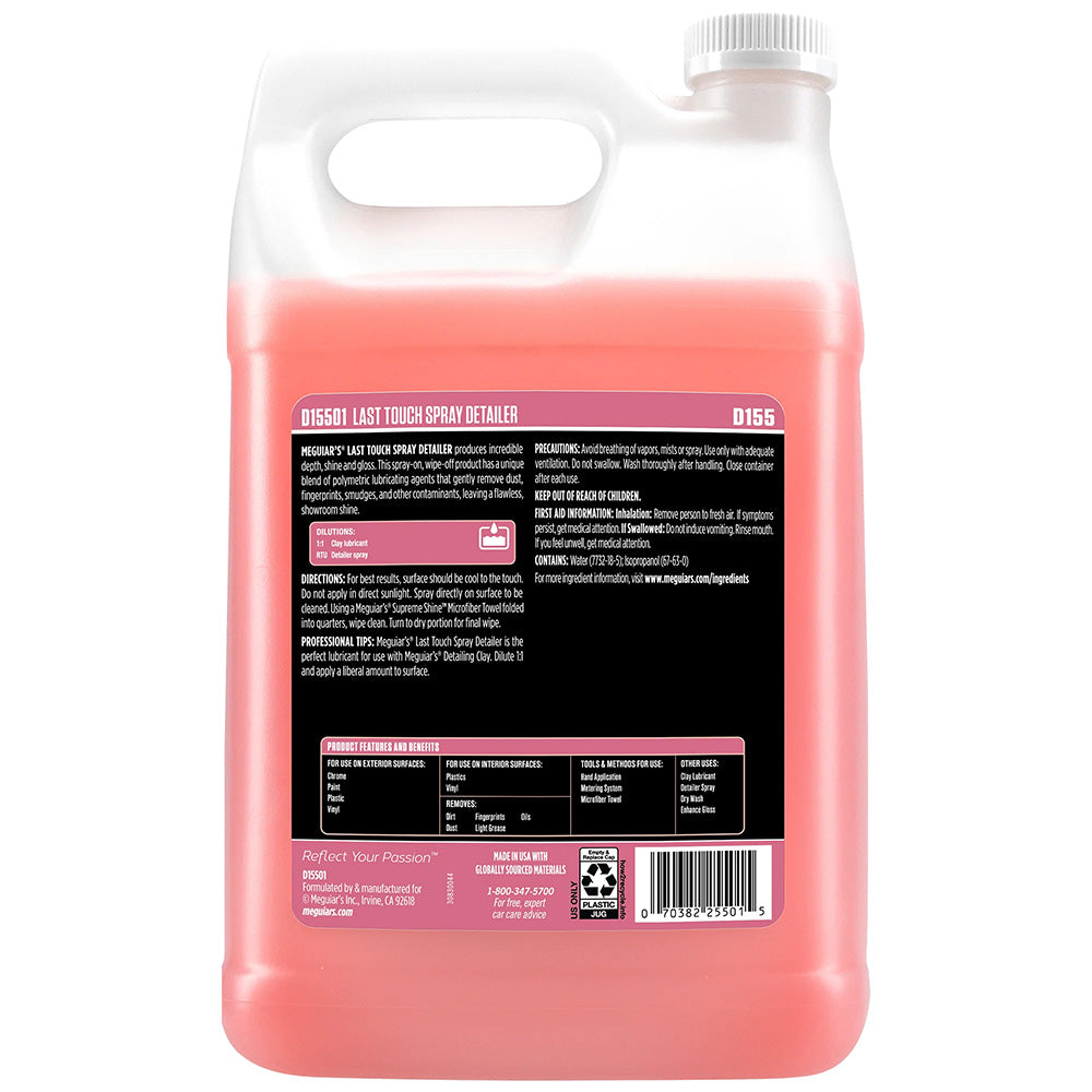 Meguiar's Detailer Last Touch Spray Detailer - 1 Gallon for Final Car Touch-Ups and Enhanced Gloss