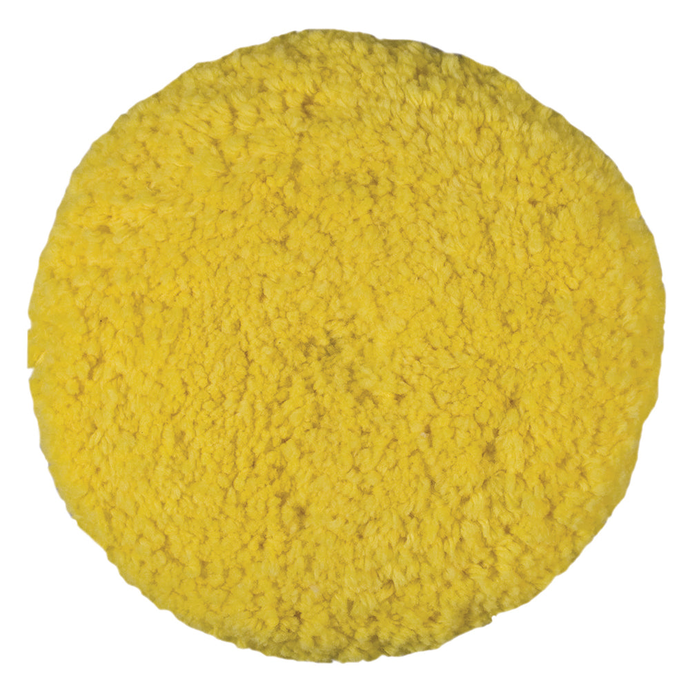 Presta Rotary Blended Wool Buffing Pad - Yellow Medium Cut, 9 inch Hook & Loop for Automotive Paint Polishing