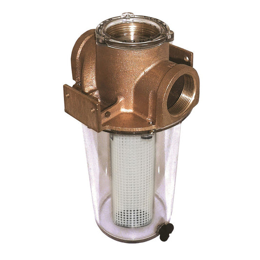 GROCO ARG-2000 Series 2-Inch Raw Water Strainer with Non-Metallic Plastic Basket – Marine Water Filtration System