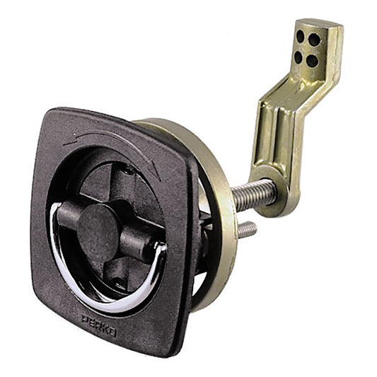 Perko 0932DP1BLK Flush Latch - Non-Locking, 2.5 x 2.5 Inches with Offset Cam Bar and Flexible Polymer Strike