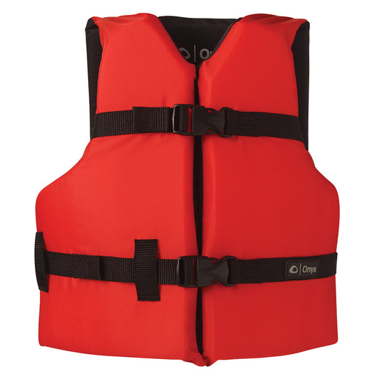 Onyx Outdoor Youth Nylon General Purpose Life Jacket – 50 to 90 lbs, Red, U.S. Coast Guard Approved
