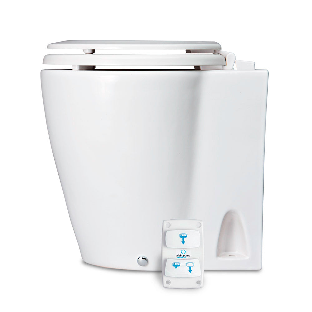 Albin Group Design Marine Electric Toilet - 12V Compact, Silent, Dual Operation