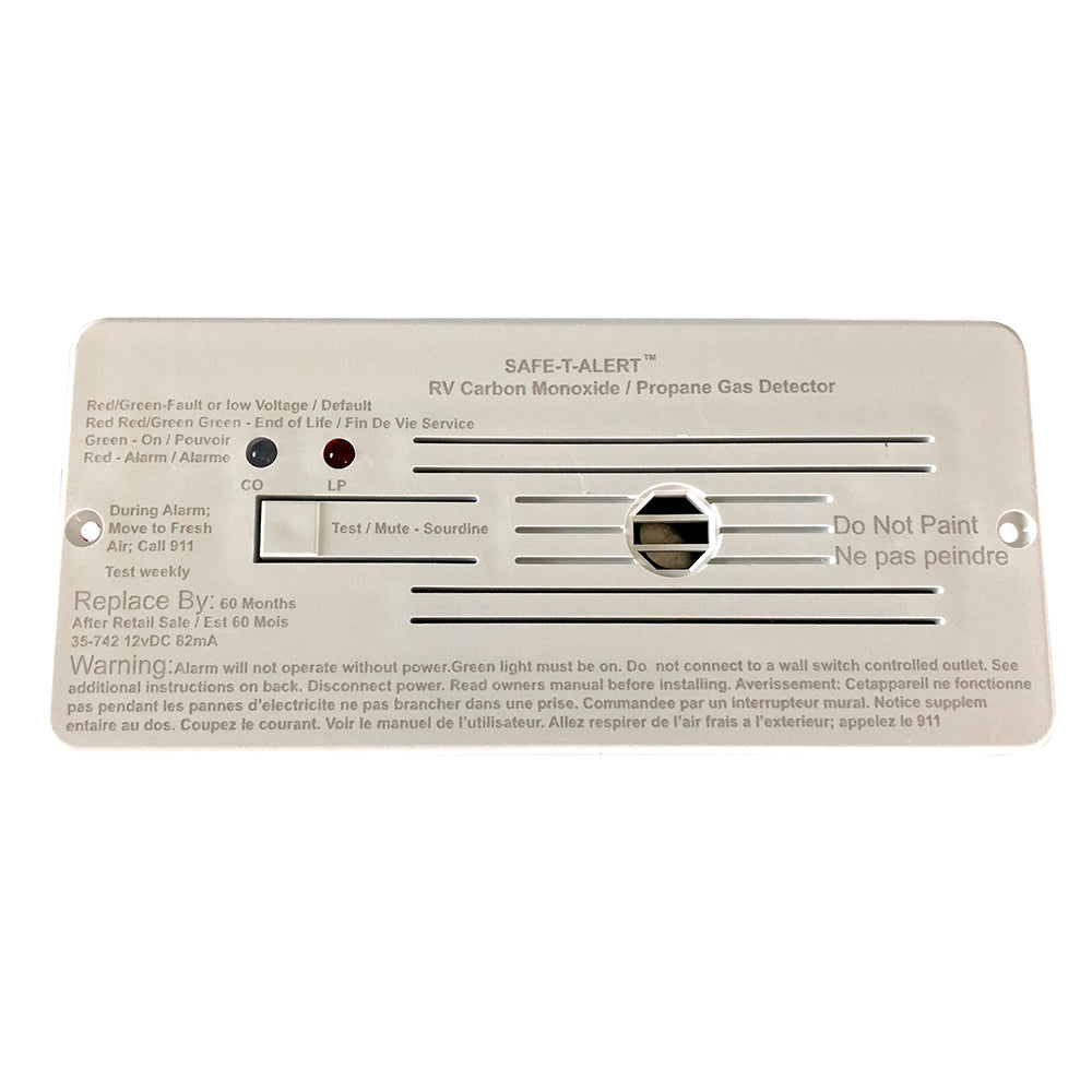 Safe-T-Alert Combo Carbon Monoxide and Propane Alarm - Flush Mount, White (Part #35-742-WHT)