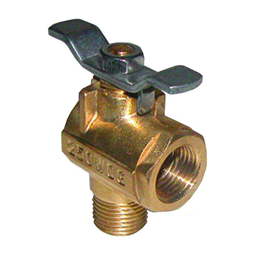 GROCO 1/2 Inch NPT 90 Degree Bronze Fuel Valve - Compact Marine Fuel Control with 90 Flow Path