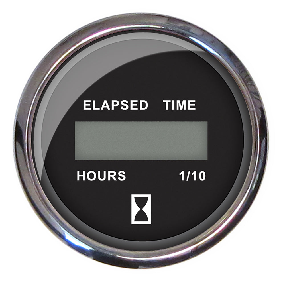 Faria Beede Instruments Chesapeake Black 2-Inch Digital Hourmeter – Reliable Engine Monitoring with Backlit Display