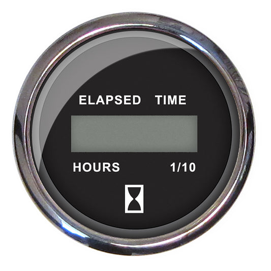 Faria Beede Instruments Chesapeake Black 2-Inch Digital Hourmeter – Reliable Engine Monitoring with Backlit Display