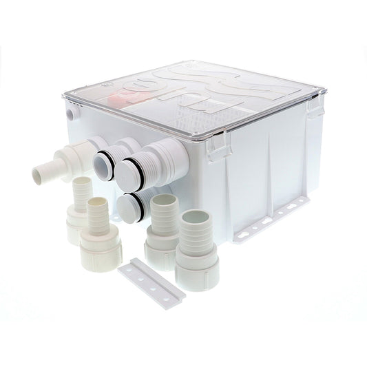 Rule Shower Drain Box with 800 GPH 12V Pump – Compact Marine Waste Management System