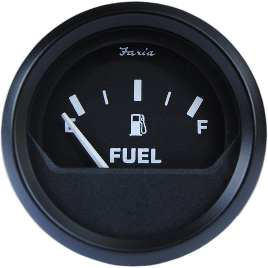 Faria Beede Instruments Euro Black 2-Inch Fuel Level Gauge – Metric System for Marine and Automotive Use