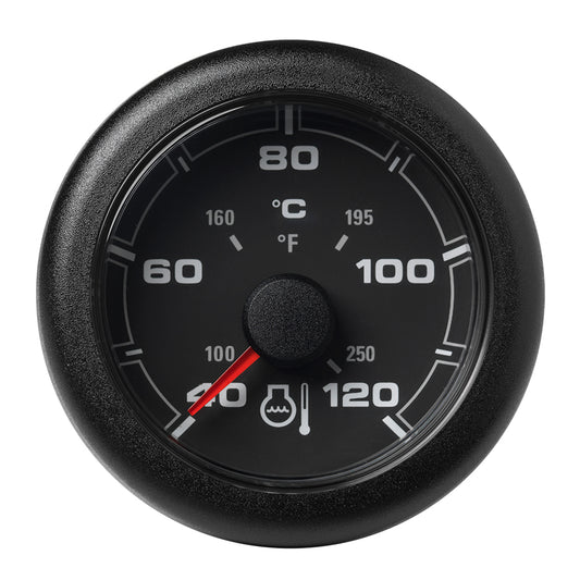 Veratron OceanLink 52MM Temperature Gauge (120°C/250°F) with Black Dial and Bezel for Marine Vessel Monitoring