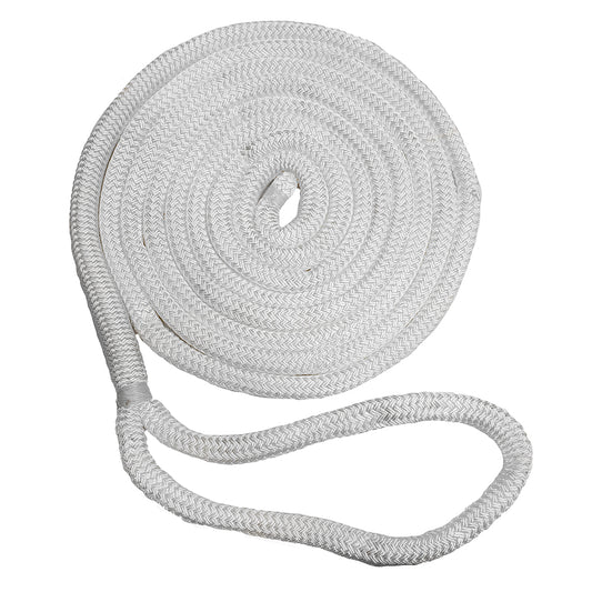 New England Ropes 5/8" Double Braid Dock Line - White, 25 Feet Marine Mooring Rope