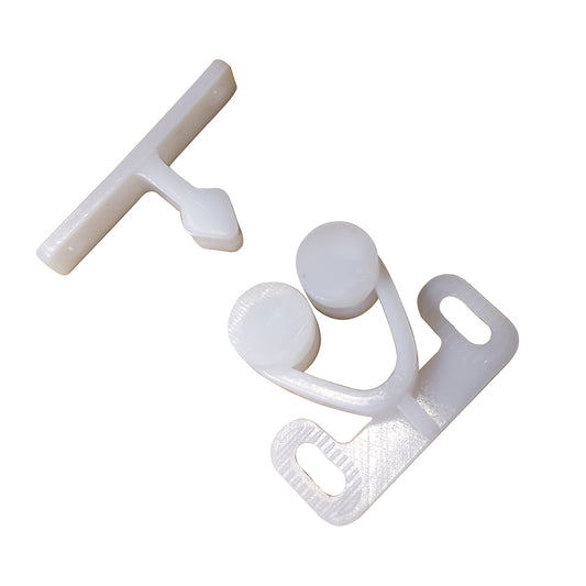 Sea-Dog Twin Roller Door Catch - White for Secure Cabinet and Wardrobe Closure