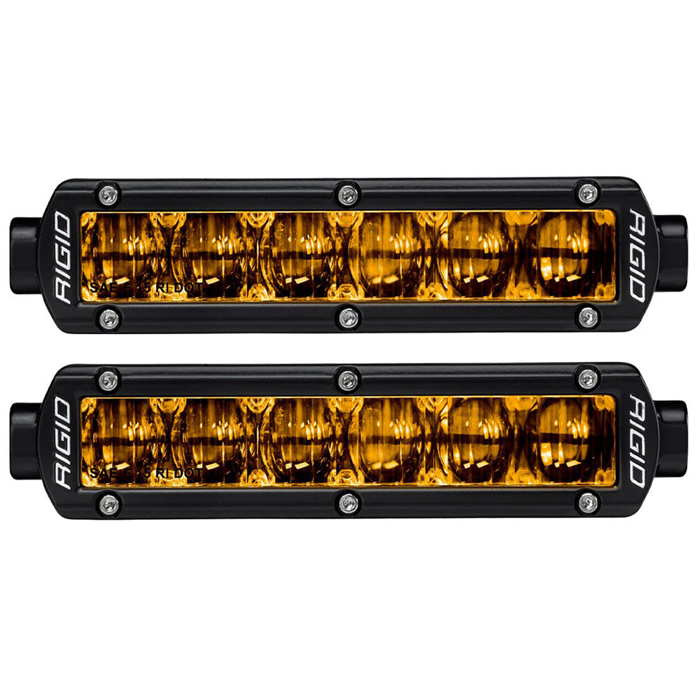 RIGID Industries 6-Inch SR-Series SAE Compliant Selective Yellow Fog Light Pair, Black, Part Number 906704