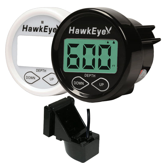 HawkEye DepthTrax 2B In-Dash Digital Depth Gauge with Transom-Mount Transducer, DT2B-TM