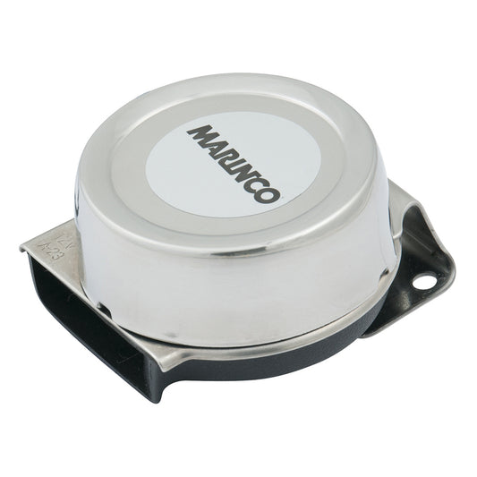 Marinco 12V Mini Compact Electric Horn – Loud 106 dB with Stainless Steel Cover, Ideal for Vehicles and Marine Use