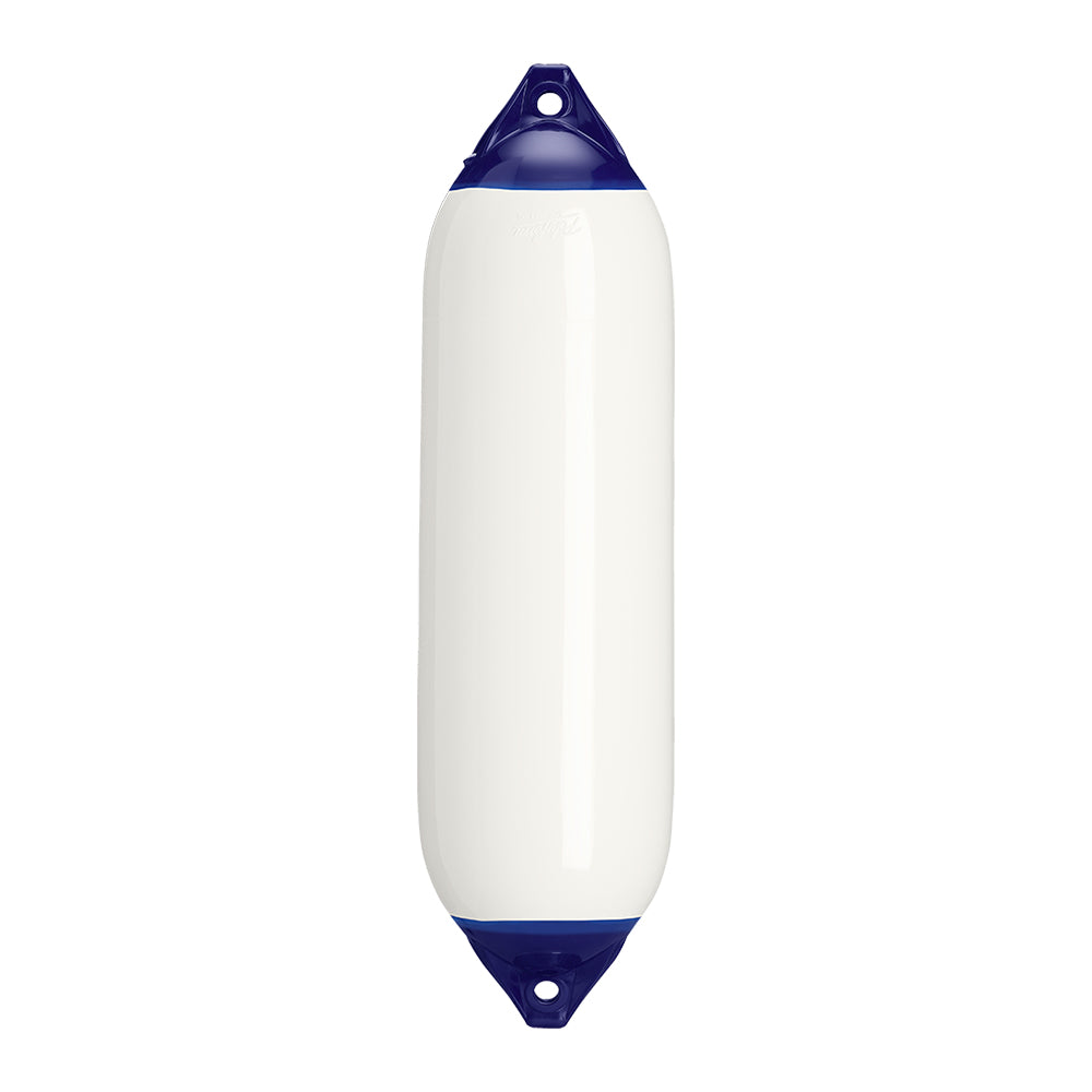 Polyform F-6 Twin Eye Fender 11 x 42 inches - White | Marine Boat Fender for Discerning Yacht Owners