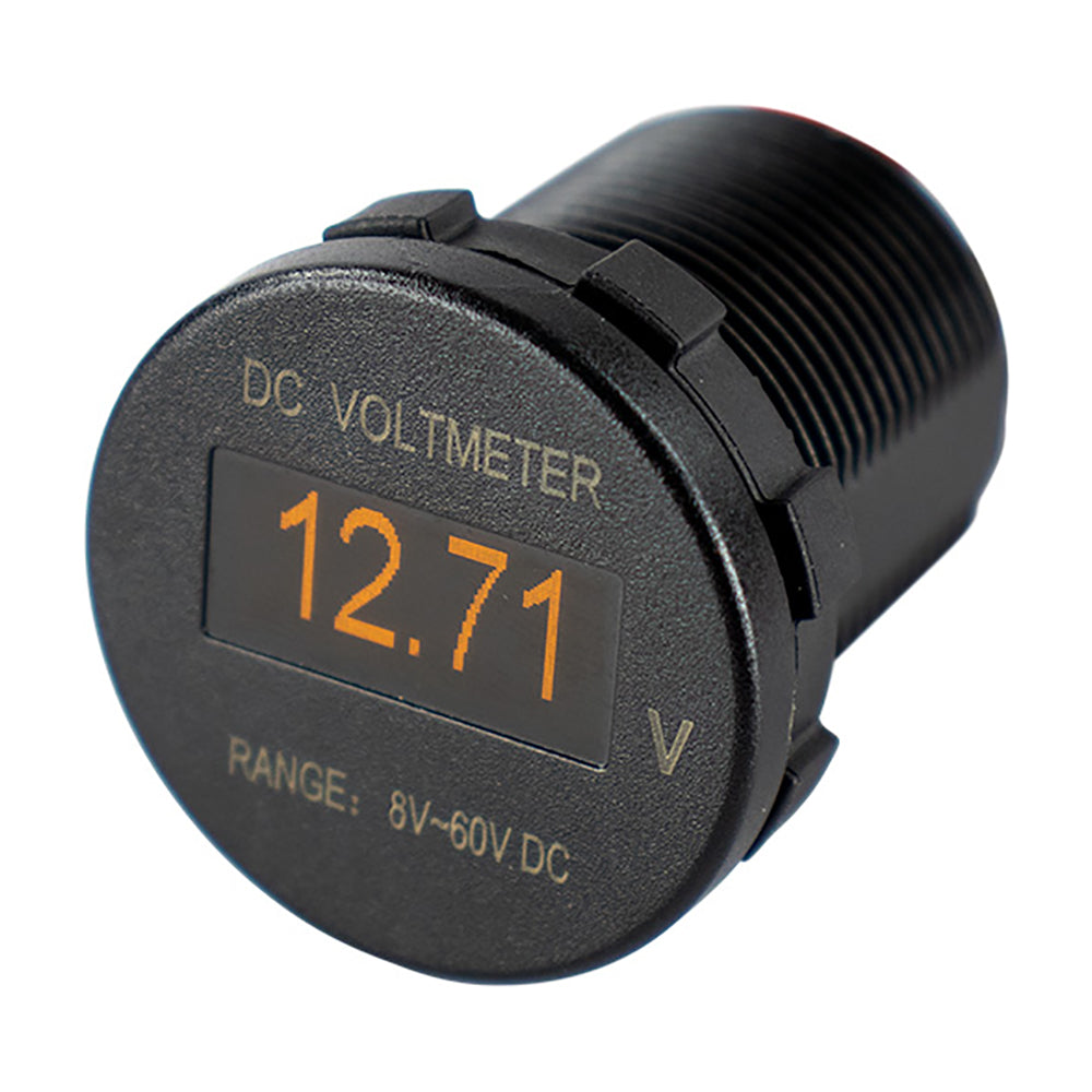 Sea-Dog OLED Round Voltmeter 421600-1, 8–60VDC Marine Voltage Monitor