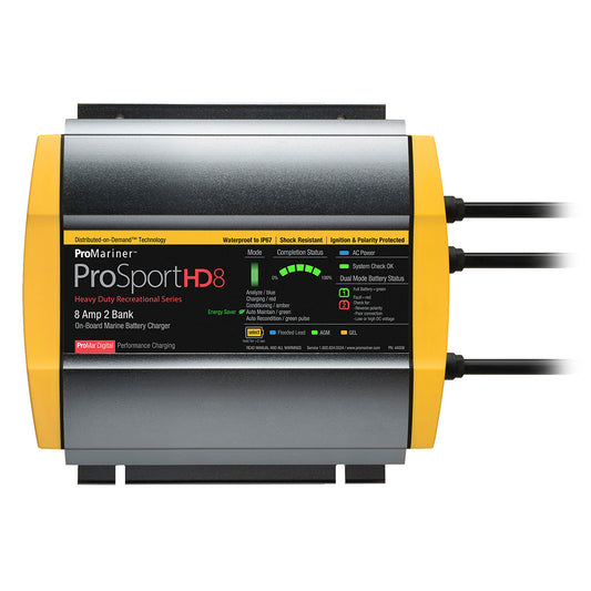 ProMariner ProSportHD 8 Gen 4 8-Amp 2-Bank Marine Battery Charger, Part 44008