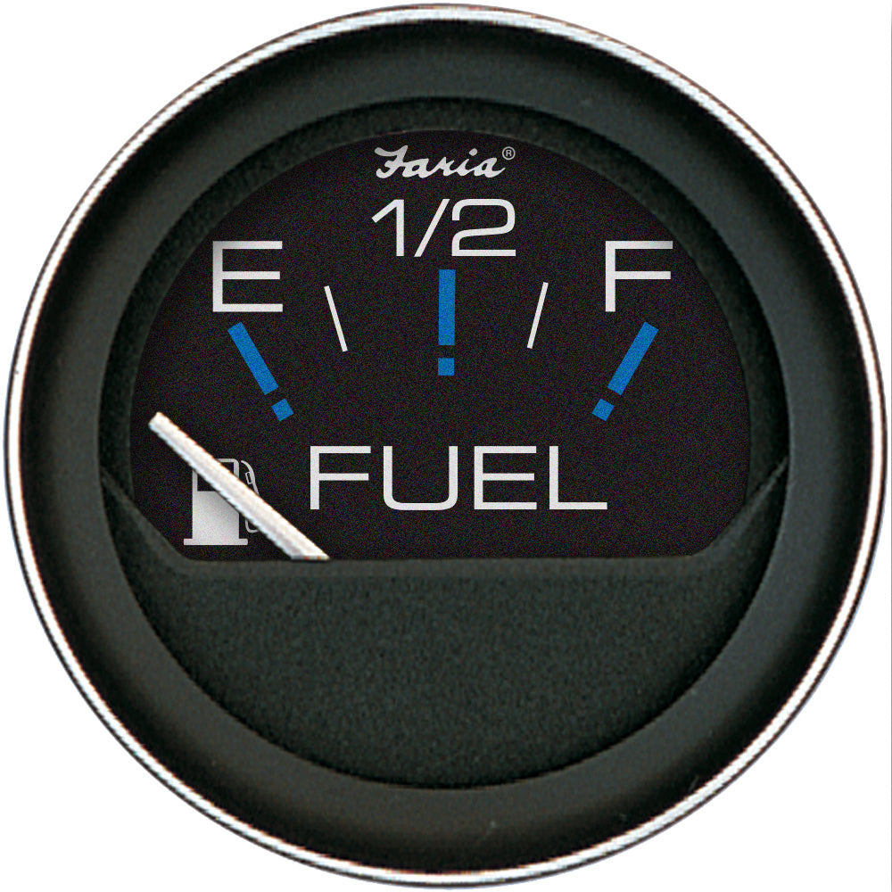 Faria Beede Instruments Coral 2-Inch Fuel Level Gauge (E-1/2-F) for Marine and Automotive Use